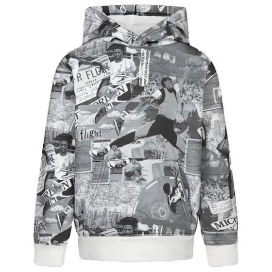 Jordan Brooklyn Print Hoody Jr i gruppen BASKETKLDER / JUNIOR BASKETKLDER  / Hoodies / Jackor hos 2WIN BASKETBUTIK (95D267-023)