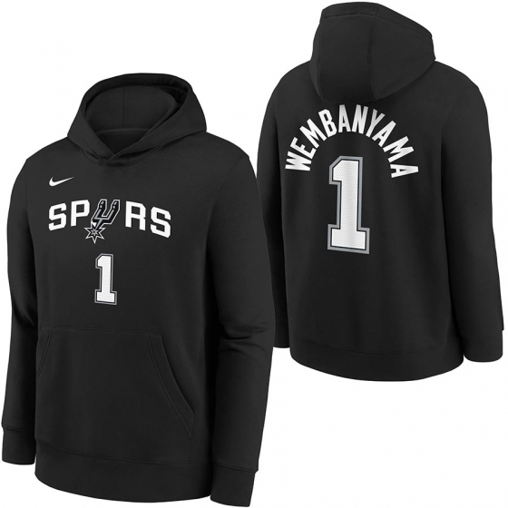 Spurs-Wembanyama  Hoody Jr i gruppen BASKETKLDER / JUNIOR BASKETKLDER  / Hoodies / Jackor hos 2WIN BASKETBUTIK (EZ2B7FGTA-SPUVW)